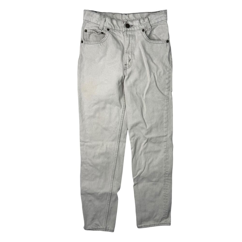 Levis Vintage 80s 505 Regular Straight Leg Denim Jeans FLAW White Student 27x30